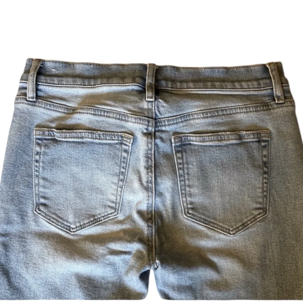 LOFT Modern Skinny Cropped Blue Jeans w/ Black Velvet Floral Accents Size 27/4 - Picture 7 of 12